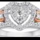 MODERN BRIDE I Said Yes 1/2 CT. T.W. Diamond Heart-Shaped 10K White & Rose Gold Bridal Ring