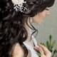 Champagne Bridal Hair Flower Wedding Hair Clip Bridal Fascinator White Flower Comb Floral Hairpiece Bridesmaid Hairpiece