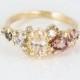 Blush Diamond And Gemstone Cluster Ring