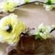 Bridal Flower Crown, Weding Crown, Ivory Floral Hair Wreath, Ivory White & Cream, Rustic Woodland Wedding