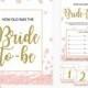 Pink and Gold How Old was the Bride-to-Be Bridal Shower Game-DIY Golden Glitter Floral Printable How Old Was the Bride Cards and Sign
