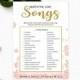Pink and Gold Match the Movie Love Songs Bridal Shower Game-Golden Glitter Floral Personalized Love Song Game-Printable Bridal Shower Game