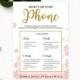 Pink and Gold What's on Your Phone Bridal Shower Game-Glitter Modern Floral Printable Personalized Bridal Shower Game-Bridal Shower Games