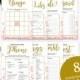Pink and Gold Bridal Shower Games Package-Bundle 8 DIY Printable Bridal Shower Games-Golden Glitter Floral Personalized Bridal Shower Games