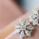 Art Deco Wedding Earrings, Crystal Rhinestone Bridal Earrings, Flower Crystal Cluster Stud Earrings, Old Hollywood Bridal Jewelry, TILDA