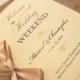 Welcome Wedding Booklet, Gold Wedding Programs, Wedding Welcome Letter, Wedding Timeline, Welcome Bag Booklet, Gold Wedding Welcome Sample