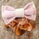 Blush wedding Blush bow tie Pink beige wedding Men's bowtie Embroidery Gift groom Groomsmen blush ties Wedding bow ties blush tie for groom