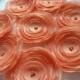 Handmade Fabric flowers - Peach flowers - Salmon flowers - 3" Silk flowers - Fabric flowers in salmon - Fabric flowers in peach