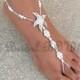 NEW - Pearl Starfish Barefoot Sandals, Beach Wedding Barefoot Sandal, Bridal Barefoot Sandals, Bridal Foot Jewelry, Footless Sandal