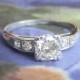 Vintage Retro 1940's Old Transitional Cut Diamond Engagement Wedding Anniversary Platinum Ring