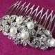 swarovski wedding hair comb, pearl crystal hair comb, bridal hair comb, crystal wedding hair piece, rhinestone hair comb, pearl bridal comb