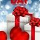 Valentine's Day Party Invitation with gift box, snow and heart. - Unique vector illustrations, christmas cards, wedding invitations, images and photos by Ivan Negin