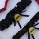 New Handmade Batman Wedding Garters Black Yellow Garter Prom Homecoming Dance Superhero Wedding Garter Set