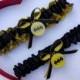 New Handmade Batman Wedding Garters Black Yellow Garter Prom Homecoming Dance Superhero Wedding Garter Set