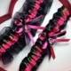 Wedding Garters Black Camouflage Hot pink Camo army Set Keepsake Toss Plus Size Wedding Garters Hunting Prom Gun