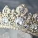 Wedding Crown, Full Bridal Crown,  Swarovski Crystal Wedding Crown, BRIANNA Bridal Diadem, Crystal Wedding Tiara, Gold Tiara, Bridal Tiara