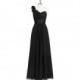 Black Azazie Evelyn - Strap Detail Floor Length Sweetheart Chiffon And Charmeuse Dress - The Various Bridesmaids Store