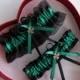 NEW Wedding Garters Emerald Black Wedding Garter Set, Select - Keepsake Garter, Toss Garter, Plus Size Garter - 30 Different Charm Selection