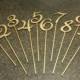 Wedding Table numbers table numbers gold table numbers Elegant table numbers script table numbers Party table numbers Numbers on sticks