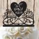 Beauty and the Beast His Beauty Her Beast With Date Engraved Solid Heart Wedding Cake Topper  Made in USA