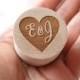 Personalised Wooden Ring Box - Custom made with the initials of your choice - heart design