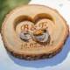 Personalized Rustic Wood Ring Holder, Rustic Wedding Ring Bearer Pillow, Oak Tree Ring Box, Personalized Oak Slice