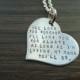 Personalized Hand Stamped Heart Necklace - Mother of the Bride Gift - Gift for Mom - Gift for Her - Mother of the Groom