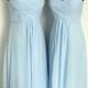 Strapless Sweetheart Light Sky Blue Bridesmaid Dress/ Ruched Long Bridesmaid Dress/ Wedding Party Dress/ Floor Length Mismatch Dress
