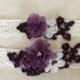 Wedding Garter Set- ivory purple Bridal Garter Set - Keepsake Garter- Toss Garter- Lace Garter- Wedding Garter- Bridal Garter