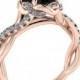 Black diamond Wedding Ring, Diamond Ring, The Best Engagement Ring, Rose Gold Ring With Diamond Center Stone, Diamond ring designed by Irina