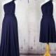 Navy Infinity Dress Convertible Formal,wrap dress ,bridesmaid dress,party dress Evening dress -C12# B12#