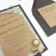 Rustic Victorian Style Book Page 4 Piece Wedding Invitation Suite- "Weathered Elegance"