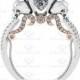 Le Seul Desir White/Rose Gold Accents Skull Engagement Ring