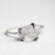 White ring raw crystal rine White topaz rind sterling silver ring Delicate ring Wedding ring engagement ring Minimal ring modern ring gift