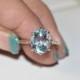 3.5 ct Aquamarine Ring,Engagement,Wedding Anniversary Ring,Silver Wedding Band,Gifts For Girlfriend-Gemstone