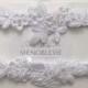 LACY ~ lace applique  garter-wedding garter-white garter-pearl garter-elegant garter-simple garter-spandex garter,floral garter flower