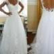 Amazing A-Line Lace White Straps Wedding Dress for Bridal from Dressywomen