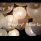 24 Paper Lanterns Led set Mixed Size White Color Round Lamp Shade Floral Wedding Party DIY Crafts Decoration Supplies w/ with LED Lights