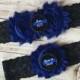Police Officer's Wife Custom Badge number  Black Lace Wedding Garter Police Sheriff Thin Blue Line