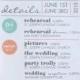 Printable Wedding Itineraries - The Cool Card - DIGITAL FILEs - Style IT4 - COOL COLLECTION