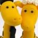 Personalized  - giraffe love - custom wedding cake topper - polymer clay