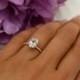 2.25 ctw Oval Accented Solitaire Ring, Half Eternity Blake Engagement Ring, Man Made Diamond Simulants, Sterling Silver, Rose Gold Plated
