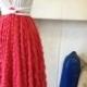 Carnival Coral Ruffle-Octopus Convertible Wrap-Short Full Circle Skirt-Bridesmaids Dress