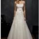Exquisite A line Strapless Lace & Tulle Floor Length Bridal Gown With Brooch - Compelling Wedding Dresses