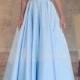 Glamorous A-Line V-Neck Sleeveless Two Piece Ruched Long Prom Dress