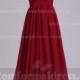 Burgundy Lace Chiffon Bridesmaid Dresses Halter Neck Evening Dresses BRXF84