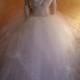 Ivory Goddess Wedding Ball Gown With Beaded Sheer Corset Tulle Skirt Pearl Embellished Pickups Victorian Party