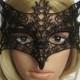Fox Mask Black Sexy Lace Mask Cutout Eye Mask for Christmas Masquerade Party Fancy Dress Costume