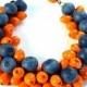 Cute summer berry charm bracelet - Handmade woodland bracelet - Gift for her - eco rustic wedding - orange Jewelry - sea buckthorn blueberry