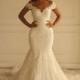 Lace Applique Off Shoulder Mermaid Style Wedding Dress Bohemian Wedding Dress